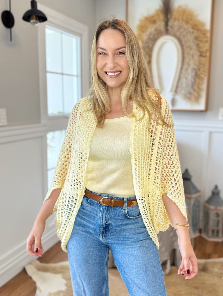 Kimono Fio Nobre Alice Amarelo Manteiga