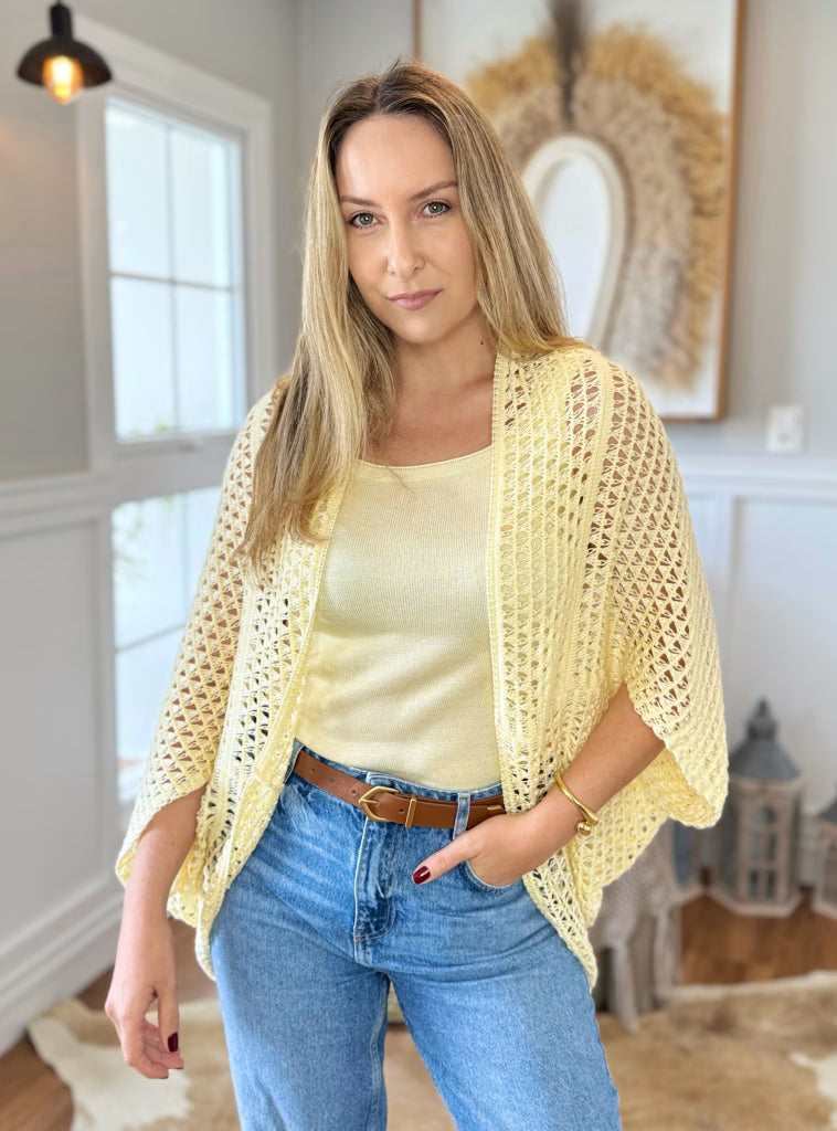 Kimono Fio Nobre Alice Amarelo Manteiga