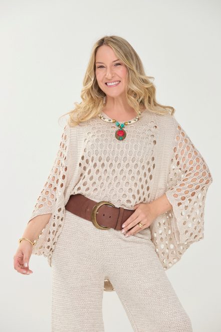 Blusa Rendada Feminina Manga longa Lauana