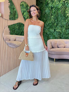 Conjunto Tricô Saia + Cropped, Off White