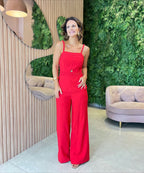 Conjunto Calça + Blusa Alcinha Trançada, Amarelo