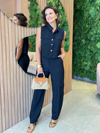 Conjunto Colete + Calça , Salmão