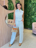 Conjunto Colete + Calça , Salmão